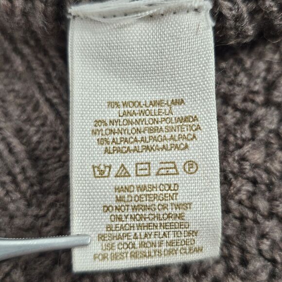 Free People Sweater Vest Tunic Mini Dress Size M Brown Cable Knit Wool Alpaca - Picture 4 of 6